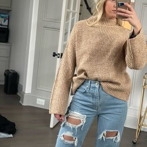 Reformation tan turtleneck sweater. Size XS.